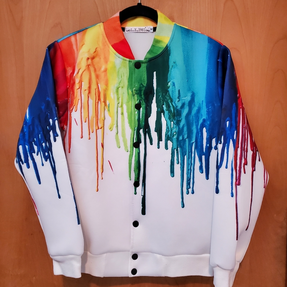 Linzi Yong 1981 Rainbow Drip Jacket - M